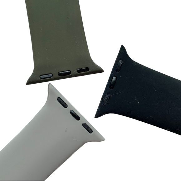 NEW 3 Silicone Sport Band Bundle Apple Watch 38/40/41mm M/L Black Olive Gray - Picture 6 of 7